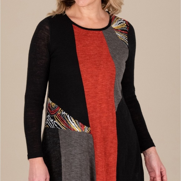 NEW This & That XL Patchwork Embroidered Long Sleeve Top Tunic Boho Hippie Fall - Picture 3 of 13